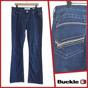 BKE PAYTON BOOT CUT METALLIC STITCH & RHINESTONE POCKET JEANS